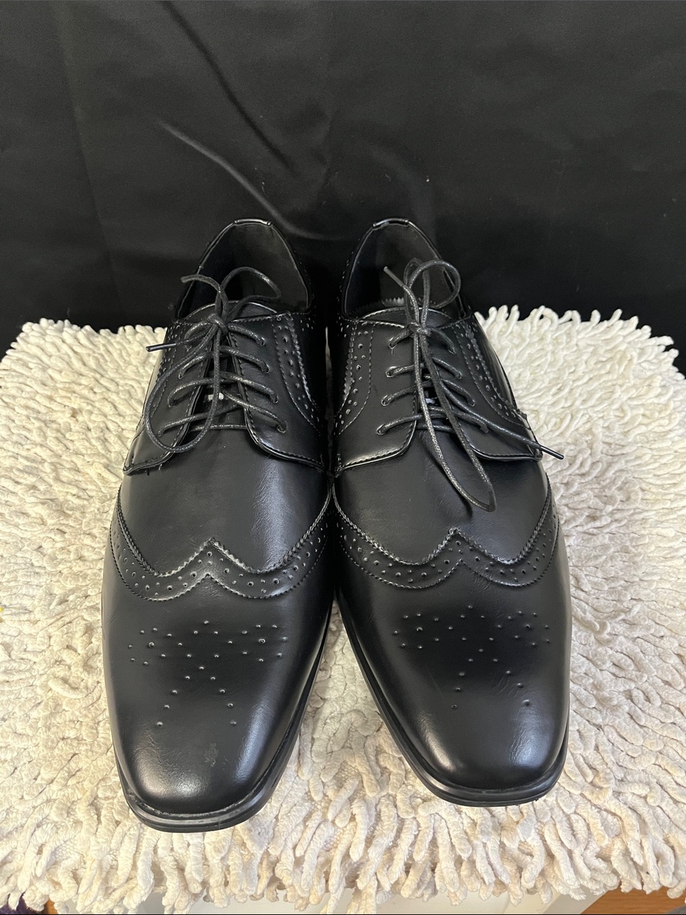 Classic Black Wingtip Derby Shoes -Lace-Up Dress Oxfords
